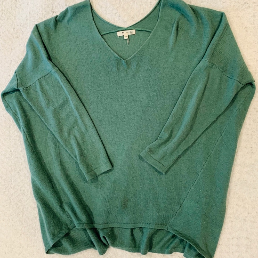 Dark seafood green sweater